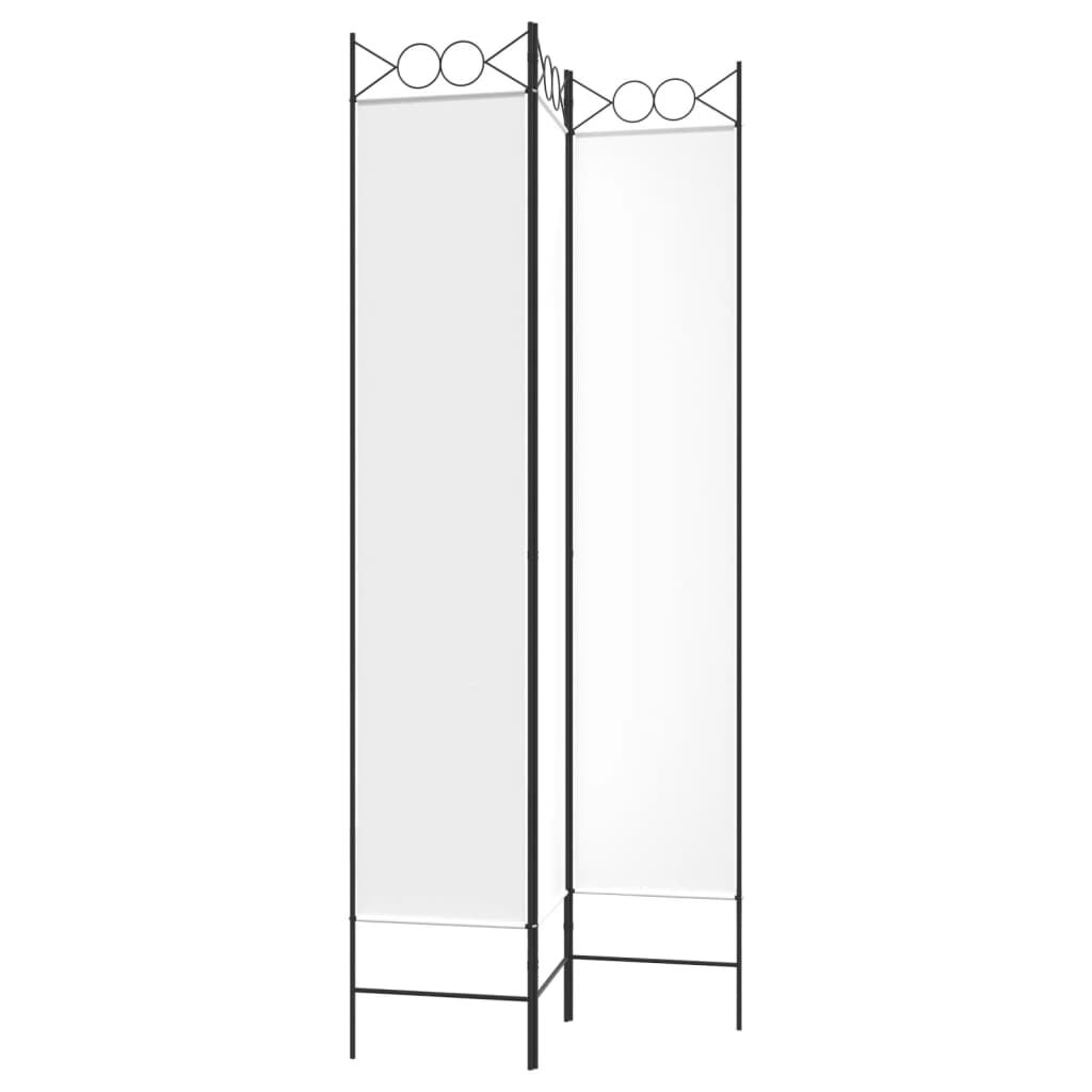 vidaXL 3-Panel Room Divider White 120x220 cm Fabric