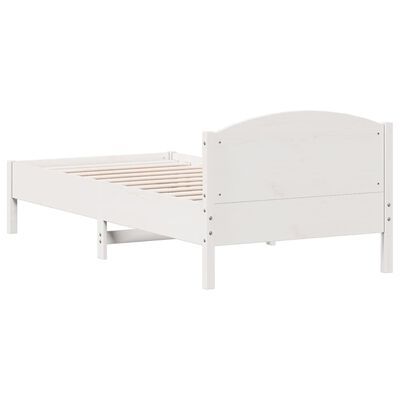 vidaXL Bed Frame without Mattress White 90x200 cm Solid Wood Pine