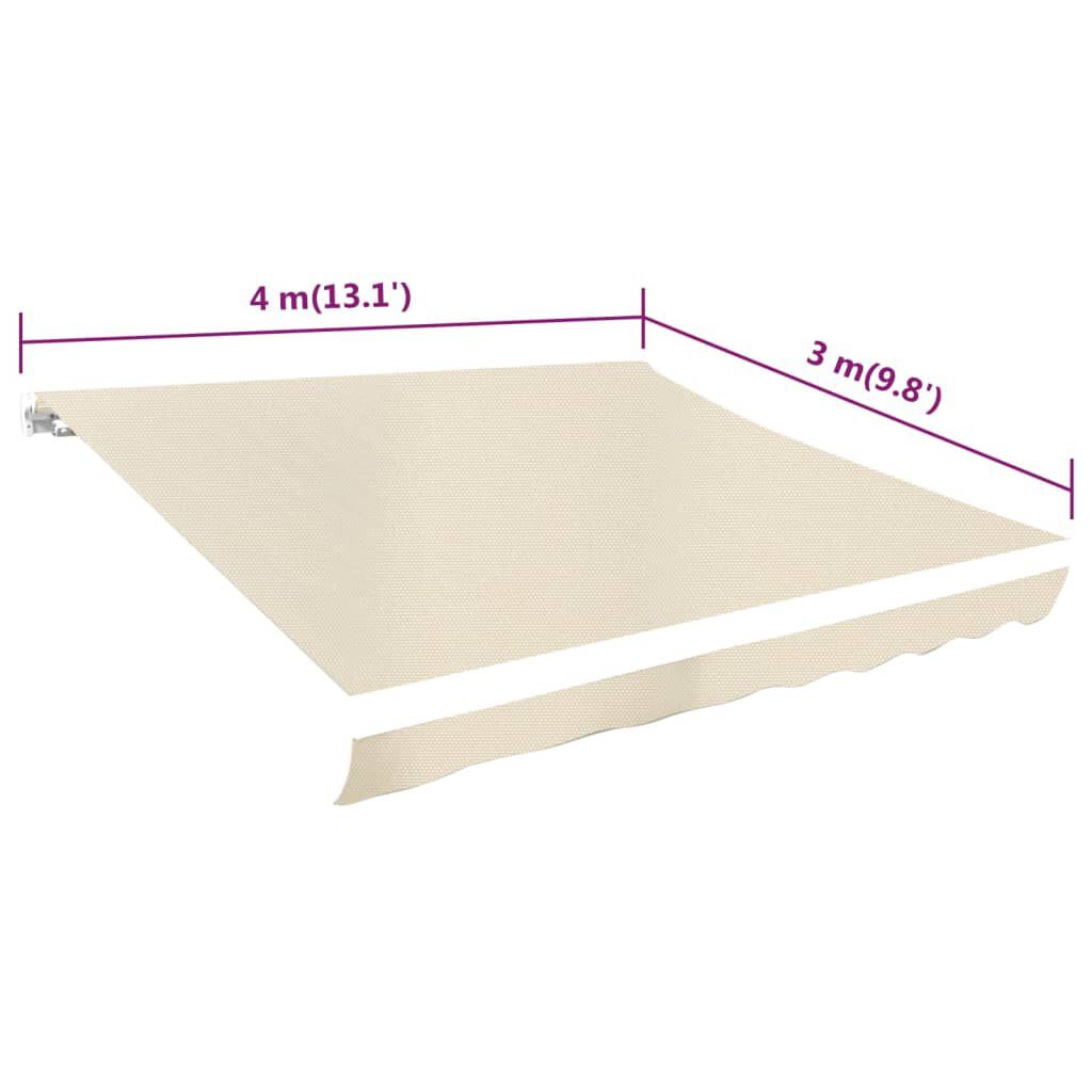vidaXL Awning Top Sunshade Canvas Cream 4 x 3 m