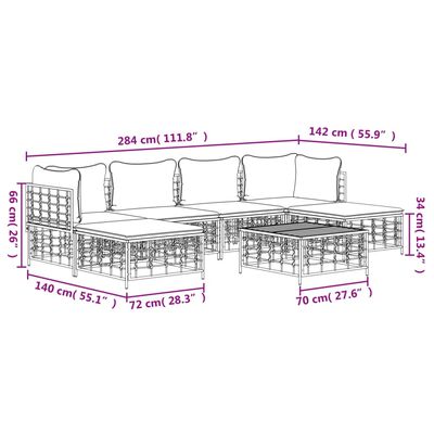 vidaXL 7 Piece Garden Lounge Set with Cushions Anthracite Poly Rattan,  vidaXL 7 Piece Garden Lounge Set with Cushions Anthracite Poly Rattan