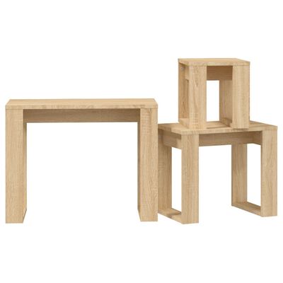 vidaXL Nesting Tables 3 pcs Sonoma Oak Engineered Wood, sonoma oak vidaXL Nesting Tables 3 pcs Sonoma Oak Engineered Wood