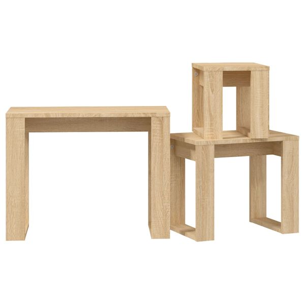 vidaXL Nesting Tables 3 pcs Sonoma Oak Engineered Wood