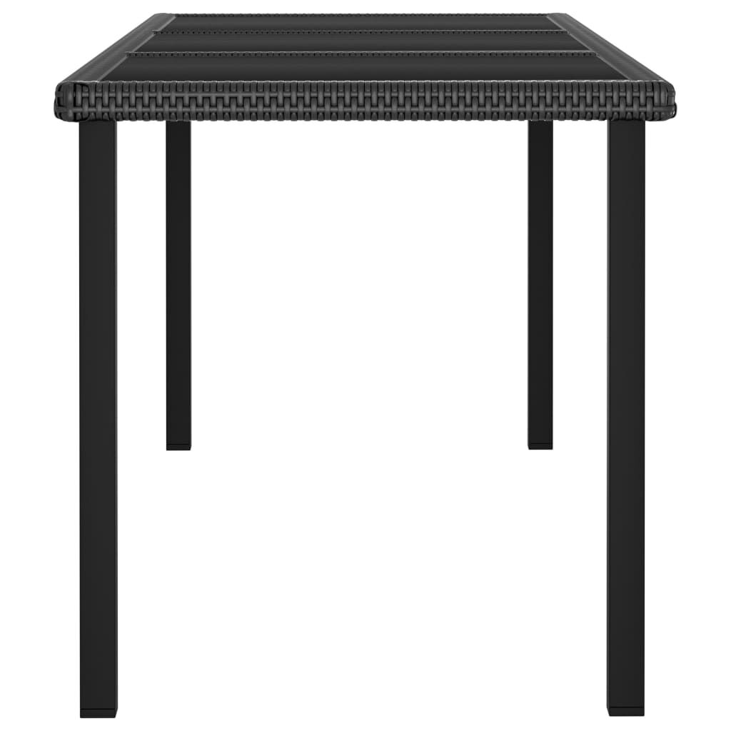 vidaXL 7 Piece Garden Dining Set Poly Rattan Black