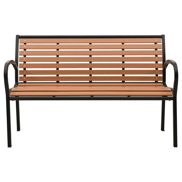vidaXL Garden Bench Black and Brown 116 cm Steel and WPC