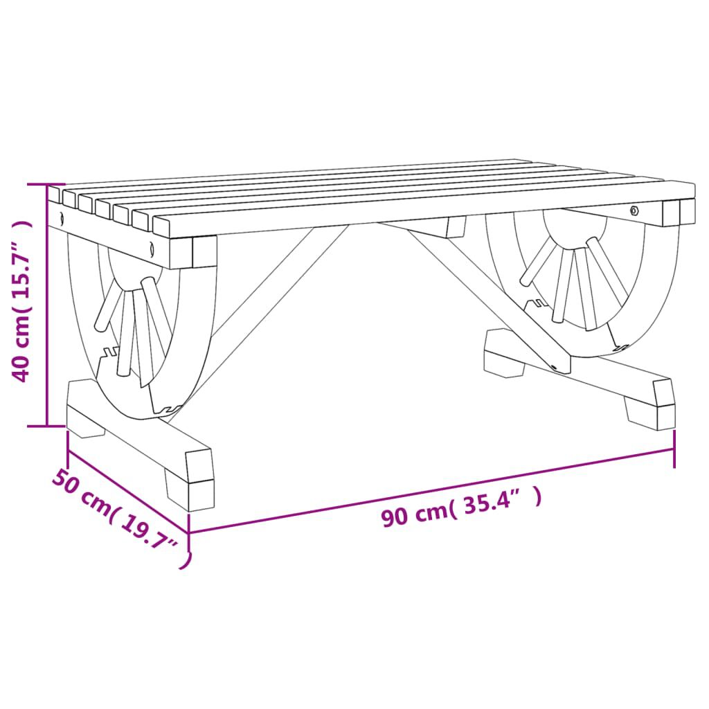 vidaXL Garden Coffee Table 90x50x40 cm Solid Wood Fir