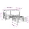 vidaXL 3 Piece Garden Lounge Set with Cushions Anthracite Poly Rattan