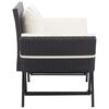 vidaXL Garden Bench with Cushions 176 cm Black Poly Rattan