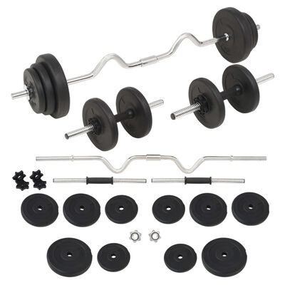 vidaXL Barbell and Dumbbell Set 30 kg,  vidaXL Barbell and Dumbbell Set 30 kg