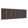 vidaXL 6-Panel Room Divider Brown 520x180 cm Fabric