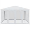 vidaXL Party Tent with 8 Mesh Sidewalls White 4x4 m HDPE