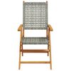vidaXL 7 Piece Garden Dining Set Grey Poly Rattan and Solid Wood