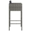vidaXL Bar Stools 2 pcs with Cushions Grey Poly Rattan