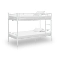 vidaXL Bunk Bed without Mattress White Metal 90x200cm, white vidaXL Bunk Bed without Mattress White Metal 90x200cm