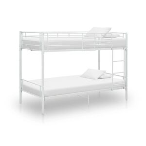 vidaXL Bunk Bed without Mattress White Metal 90x200cm