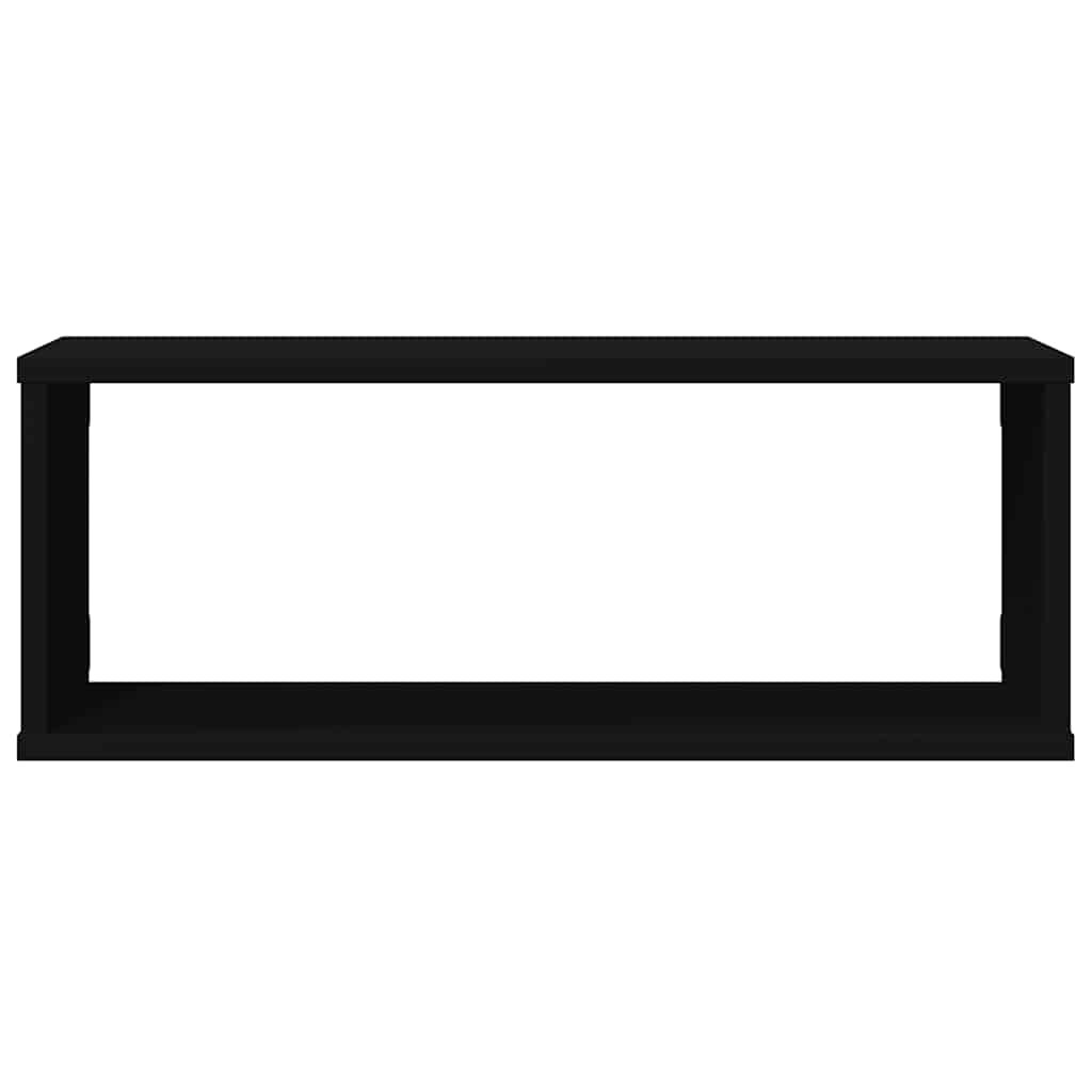 vidaXL Wall Cube Shelf 4 pcs Black 60x15x23 cm Engineered Wood