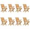 vidaXL Folding Garden Chairs 8 pcs 56x63x90 cm Solid Wood Teak