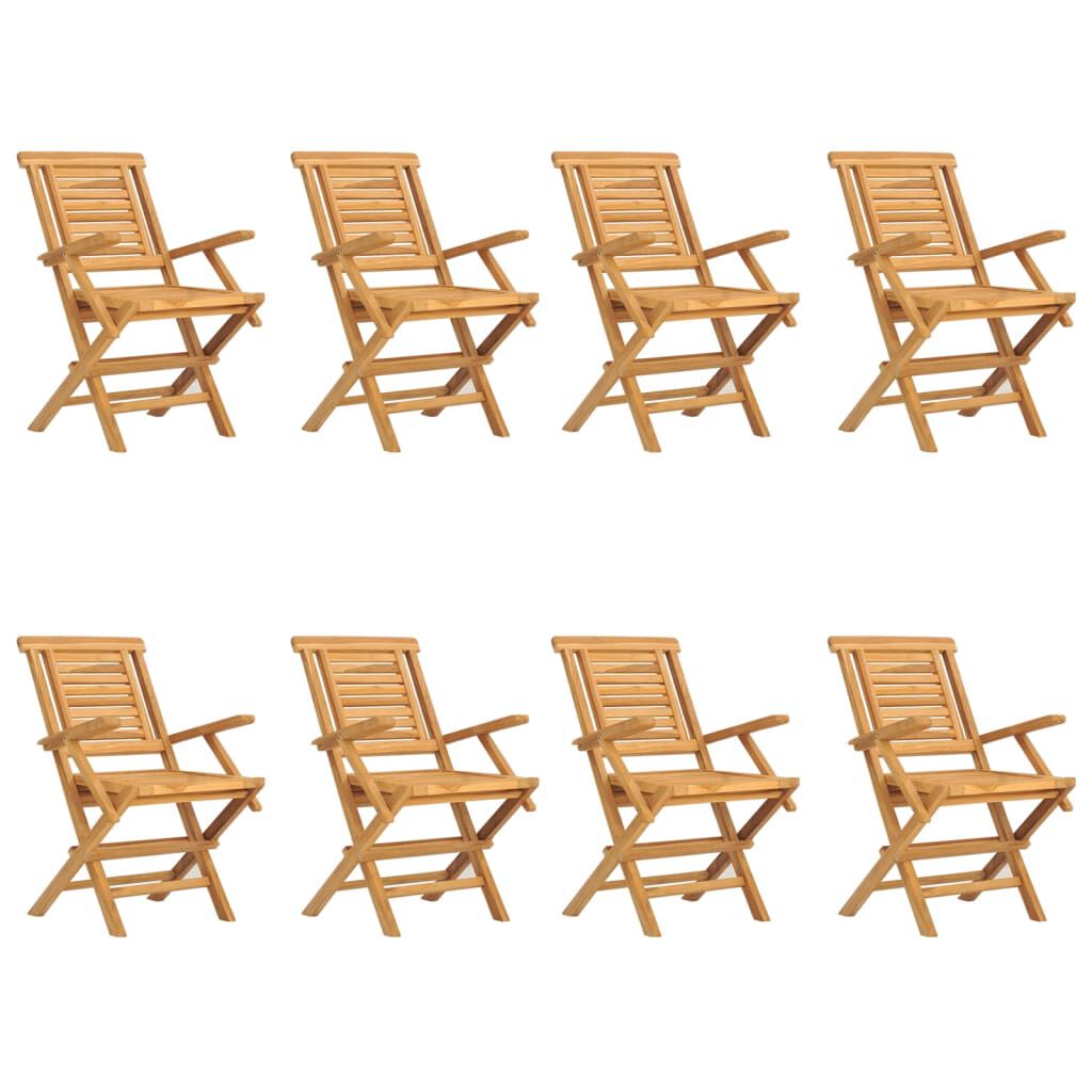 vidaXL Folding Garden Chairs 8 pcs 56x63x90 cm Solid Wood Teak