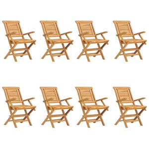 vidaXL Folding Garden Chairs 8 pcs 56x63x90 cm Solid Wood Teak