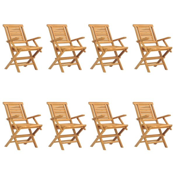 vidaXL Folding Garden Chairs 8 pcs 56x63x90 cm Solid Wood Teak