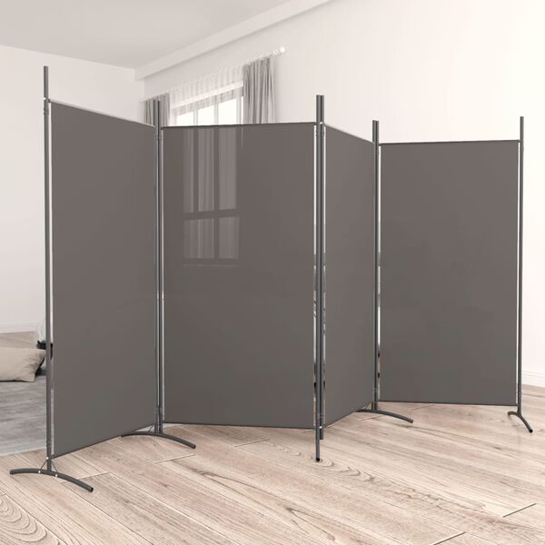 vidaXL 4-Panel Room Divider Anthracite 346x180 cm Fabric