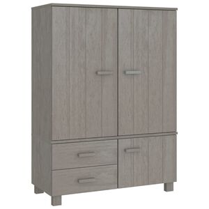 vidaXL Wardrobe HAMAR Light Grey 99x45x137 cm Solid Wood Pine
