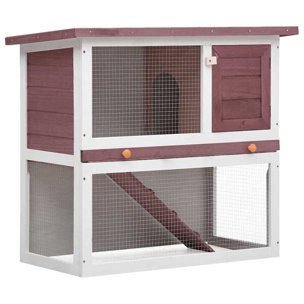 vidaXL Outdoor Rabbit Hutch 1 Door Brown Wood