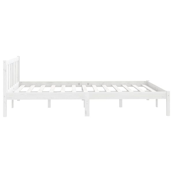 vidaXL Bed Frame without Mattress White Solid Wood 160x200 cm