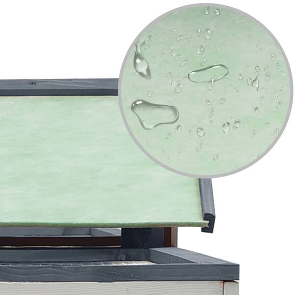 vidaXL Rabbit Hutch Grey 310x70x87 cm Solid Pine & Fir Wood