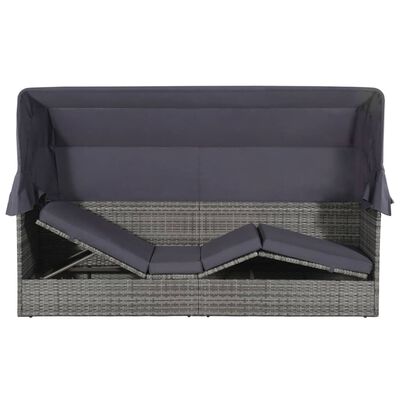 vidaXL Garden Bed with Canopy Grey 205x62 cm Poly Rattan, grey vidaXL Garden Bed with Canopy Grey 205x62 cm Poly Rattan