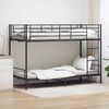 vidaXL Bunk Bed without Mattress Black Metal 90x200cm