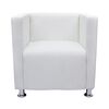 vidaXL Cube Armchair White Faux Leather