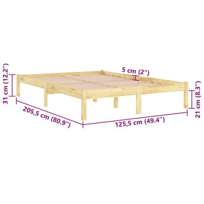 vidaXL Bed Frame without Mattress Solid Wood 120x200 cm, natural vidaXL Bed Frame without Mattress Solid Wood 120x200 cm