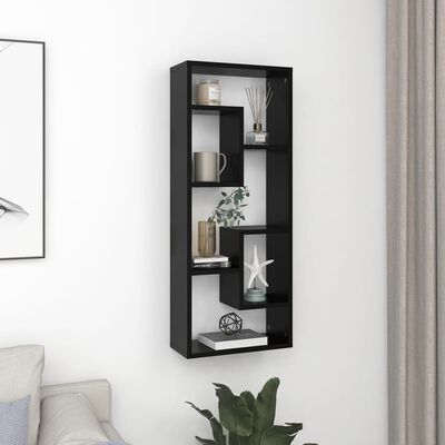vidaXL Wall Shelf Black 36x16x90 cm Engineered Wood, black vidaXL Wall Shelf Black 36x16x90 cm Engineered Wood