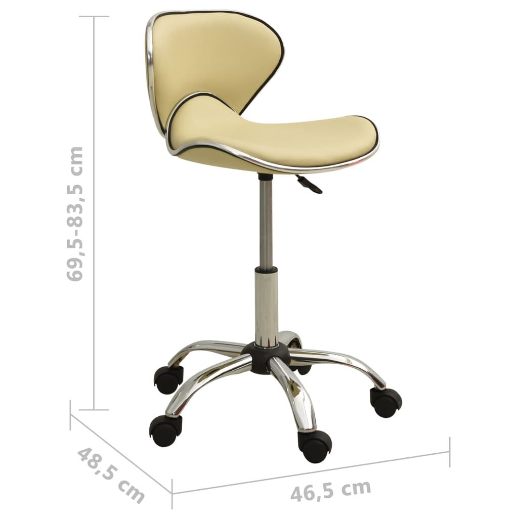 vidaXL Office Chair Cream Faux Leather