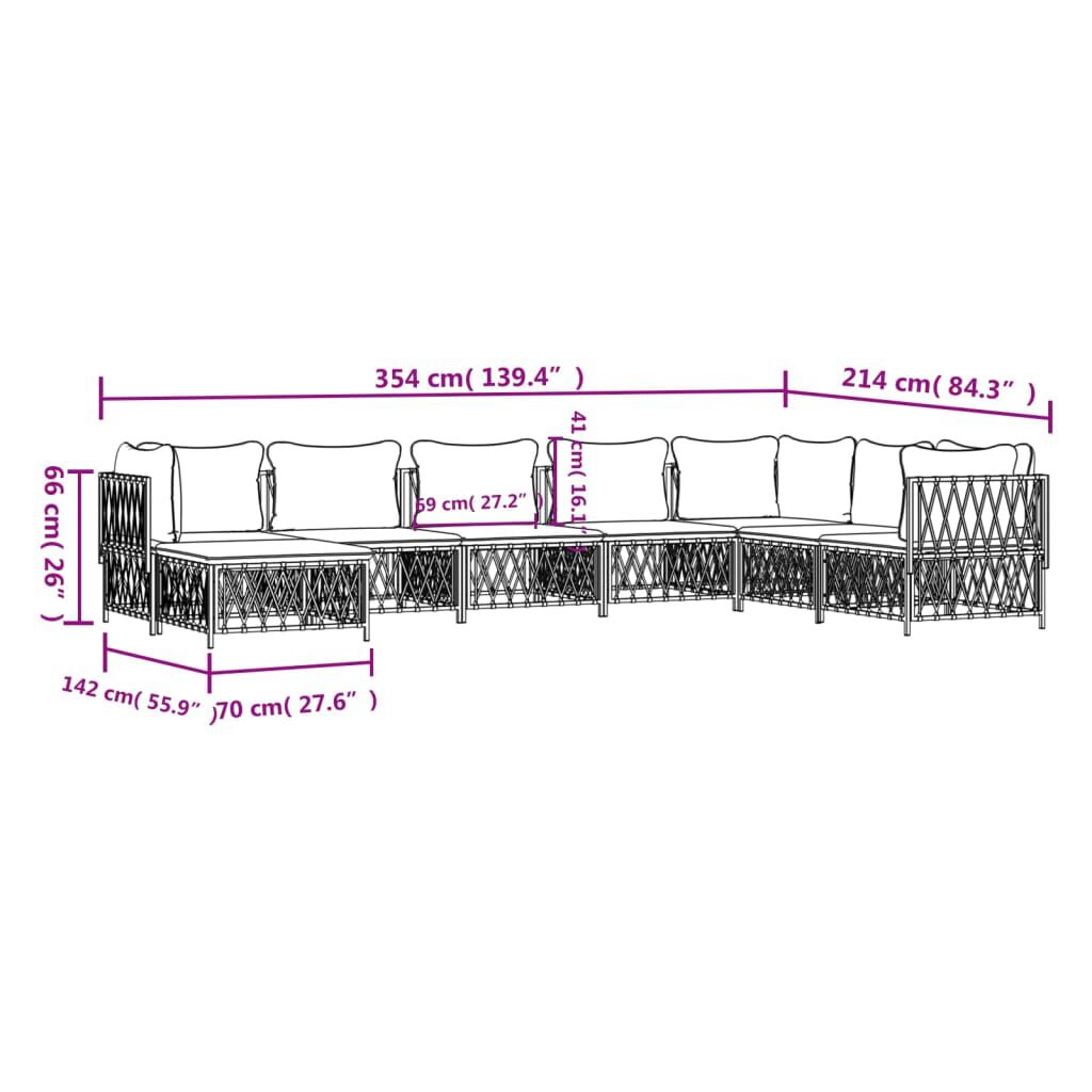 vidaXL 8 Piece Garden Lounge Set with Cushions Anthracite Steel