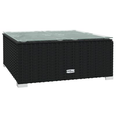vidaXL 12 Piece Garden Lounge Set with Cushions Poly Rattan Black, black vidaXL 12 Piece Garden Lounge Set with Cushions Poly Rattan Black