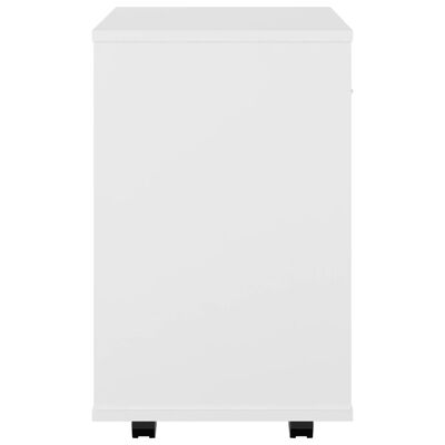 vidaXL Rolling Cabinet White 46x36x59 cm Engineered Wood, white vidaXL Rolling Cabinet White 46x36x59 cm Engineered Wood
