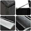 vidaXL Garden Storage Box Poly Rattan 200x50x60 cm Black