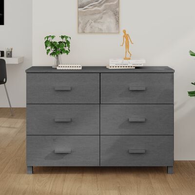 vidaXL Sideboard HAMAR Dark Grey 113x40x80 cm Solid Wood Pine, dark grey vidaXL Sideboard HAMAR Dark Grey 113x40x80 cm Solid Wood Pine