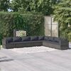 vidaXL 8 Piece Garden Lounge Set with Cushions Poly Rattan Grey