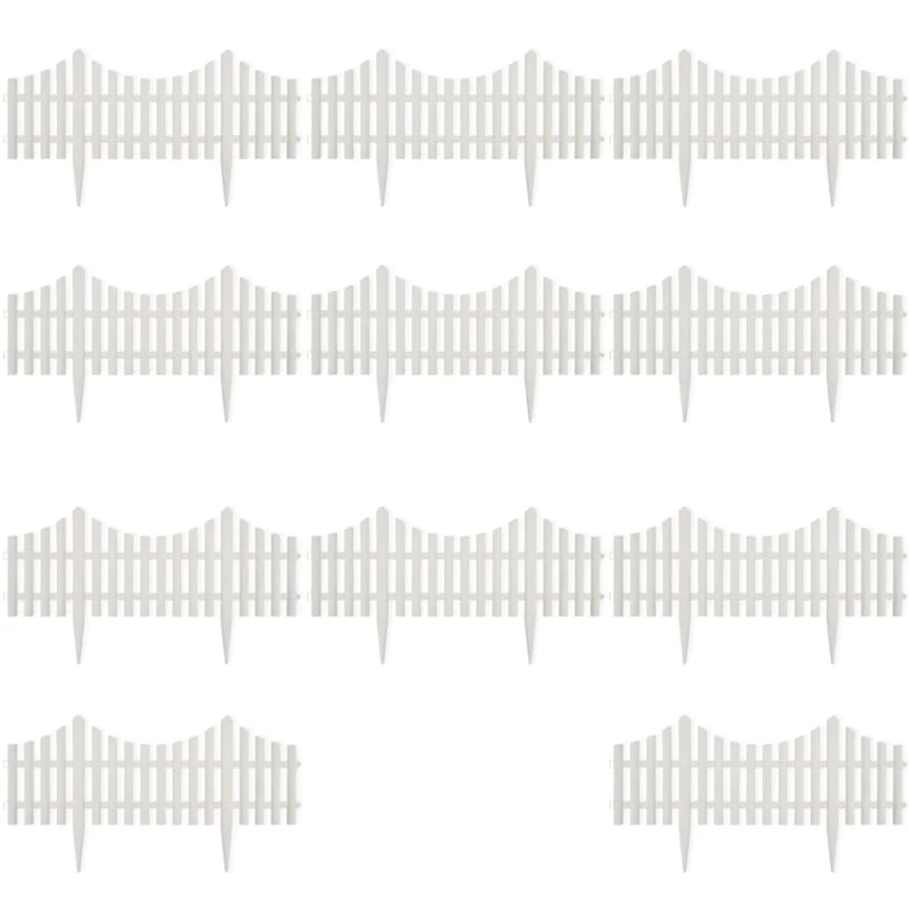 vidaXL White Lawn Divider 17 pcs / 10 m