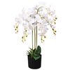 vidaXL Fake Plant | White and Green | Fabric, Plastic, Iron wire | Medium