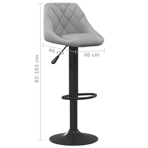 vidaXL Bar Stools 2 pcs Light Grey Velvet