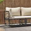 vidaXL Garden Corner Sofa with Beige Cushions Poly Rattan