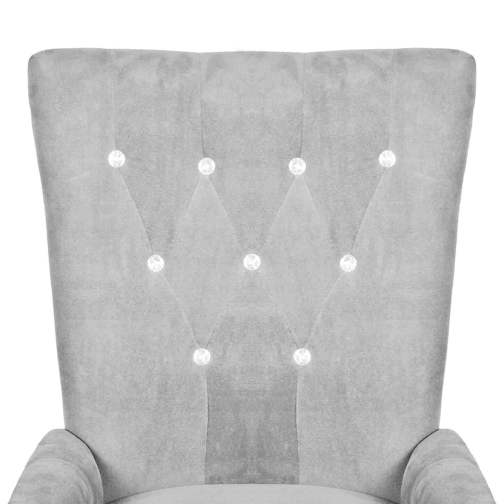vidaXL Armchair Silver Velvet