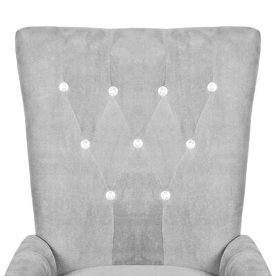 vidaXL Armchair Silver Velvet
