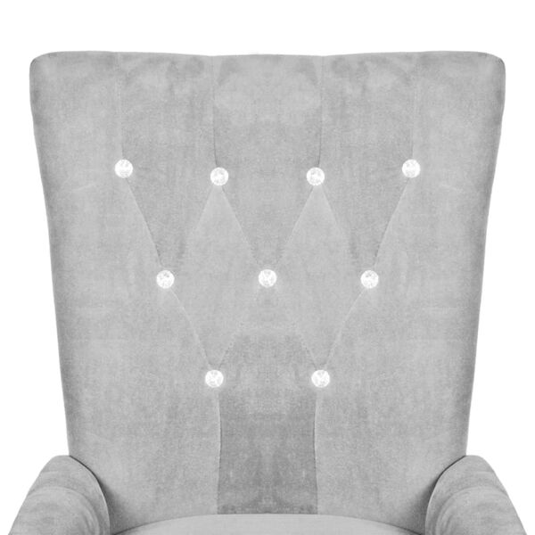 vidaXL Armchair Silver Velvet