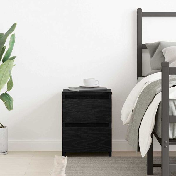vidaXL Bedside Cabinets 2 pcs Black 30x30x40 cm Engineered Wood