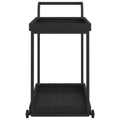 vidaXL Bar Cart Black 100x45x83 cm Poly Rattan, black vidaXL Bar Cart Black 100x45x83 cm Poly Rattan