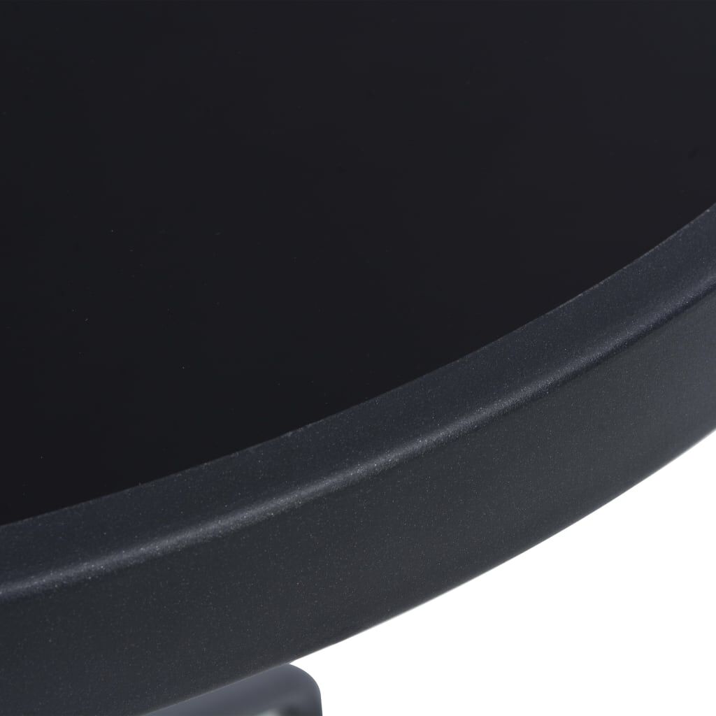 vidaXL Garden Table Black 60 cm Steel and Glass